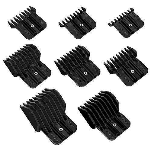CR8GR8 8 Pack Hair Clipper Guards for Wahl & Andis - Adjustable Combs