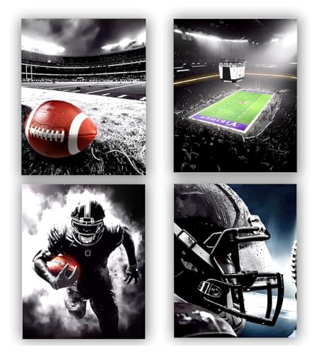 American Football Canvas Wall Art Prints - Set of 4, 8x10
