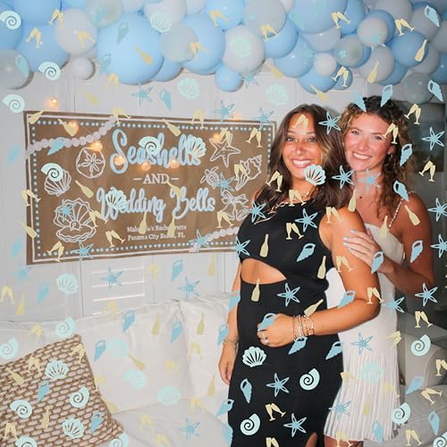 Glitter Shell Starfish Confetti for Beach Bachelorette Party