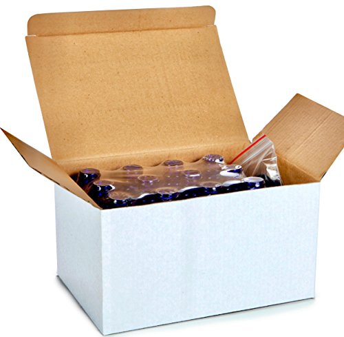 Vivaplex 2 oz Cobalt Blue Glass Bottles with Black Lids - 12 Pack