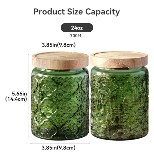 Airtight Glass Jar with Wooden Lid - 24 FL OZ Sunflower Design