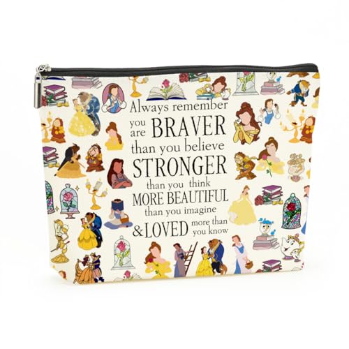 Magical Fairy Tale Makeup Bag for Women & Girls - Braver Stronger Beautiful Inspired Gift - Decohim