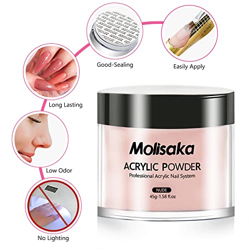 Molisaka Nude Acrylic Powder for French Nail Art - 1.58oz