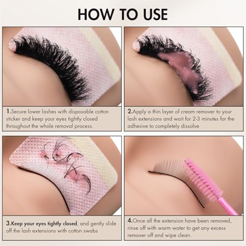 EmbagoL 10g Lash Remover Cream for Eyelash Extensions No Burn Professional Salon Supplies Kit