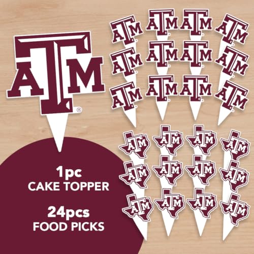 Texas A&M Aggies 25-Piece Food Picks & Cupcake Toppers Set