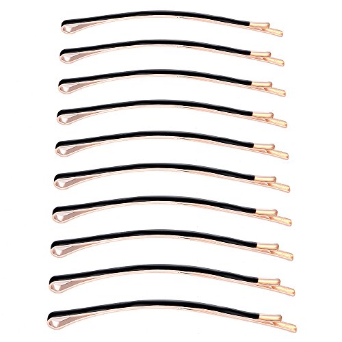 LONEEDY Black Curved Jumbo Bobby Pins Pack of 10 Hair Clips for Thick & Long Hair