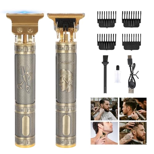 ODJSY Barber Professional Hair Clipper for Men - T-Blade, 4 Guide Comb, USB-C Rechargeable, Metal Body