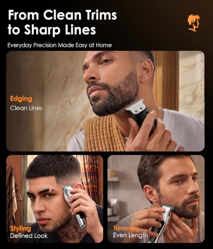 TEKARC Professional T-Blade Hair & Beard Trimmer, Cordless USB-C Rechargeable