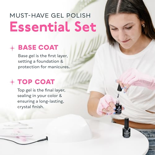 SUNUV No Wipe Gel Nail Polish Set - Base & Top Coat, 15ml Each