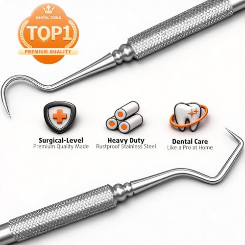 6-Piece Stainless Steel Dental Tools Kit for Home Care