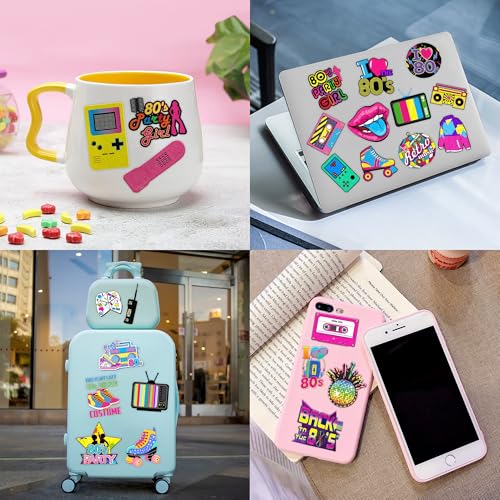 80s Vintage Temporary Tattoos - 60 Pre-Cut Retro Stickers