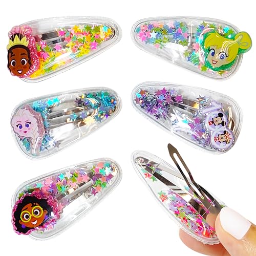 Disney 100 Hair Clips for Girls | 6pc Magical Confetti Set