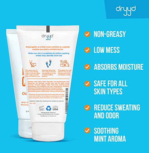 Dryyd Foot Powder Cream – Talc-Free Deodorant with Tea Tree & Peppermint