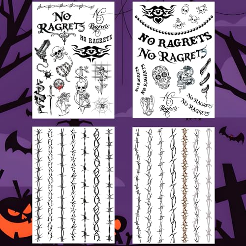 Temporary Fake Barbed Wire Tattoo Stickers for Adults & Teens - Halloween & Cosplay
