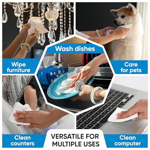 WITHU Biodegradable Disposable Face Towels - Ultra Soft Makeup Remover Wipes, 60 Ct