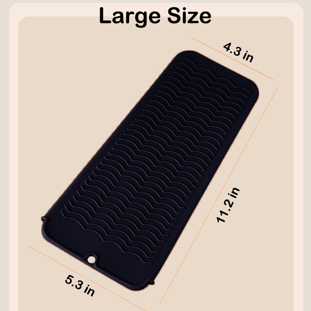 Heat Resistant Silicone Mat - Travel Pouch for Curling & Flat Irons | 11 x 5 in, Black