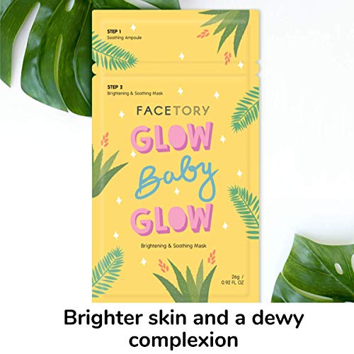 FACETORY Glow Baby Glow Korean Face Mask & Niacinamide Serum 5 Pack - Hydrating & Brightening Set