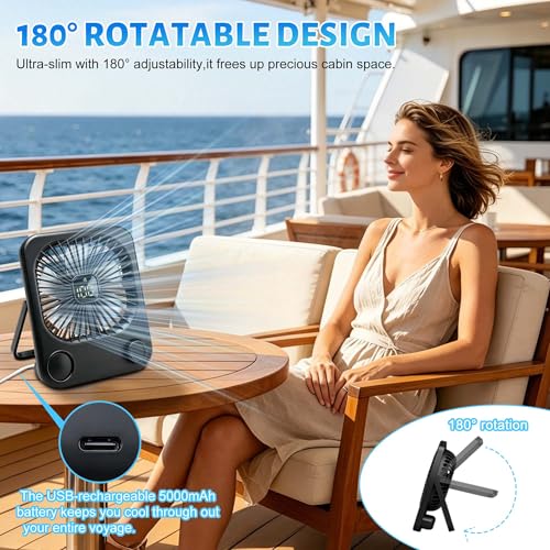 5000mAh Portable Travel Fan with Magnetic Mounting System