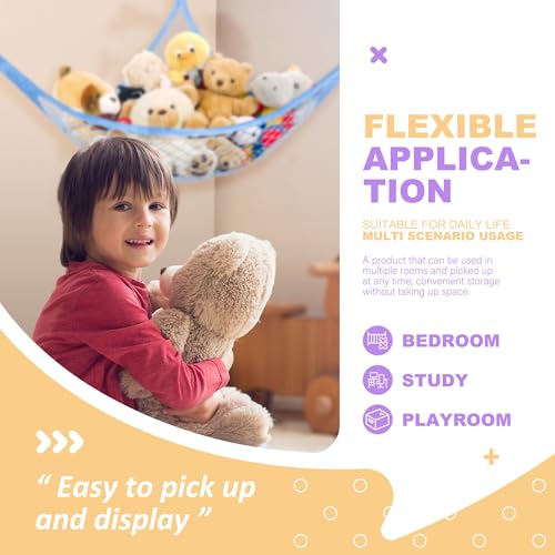 Lazebox Stuffed Animal Net Hammock - Large Capacity Toy Organizer