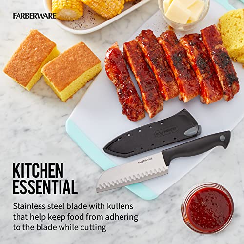 Farberware 5-Inch Santoku Knife with Self-Sharpening Blade Cover