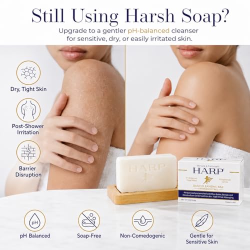 HARP Fragrance-Free Syndet Body Wash Bar for Sensitive Skin - 5oz