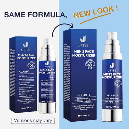 Uttse 6-in-1 Face Moisturizer for Men - Reduces Eye Bags & Dark Circles - 1.7 fl oz
