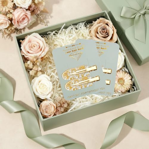 Cctvrtv Sparkling Gold 12 Pairs Creaseless Hair Clips for Bridesmaids & Bachelorette Parties
