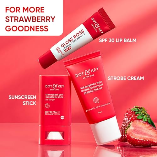 MENT Strawberry Dew Strobe Cream - Hydrating Face Moisturizer & Highlighter, Dewy Glow, 30ml
