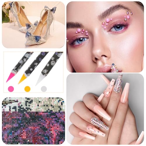Rhinestone Picker Tools - 3 Pcs Self-Adhesive Wax Pencil Set