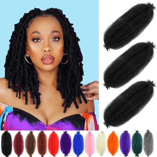 Dlyoigr 8-Inch Pre-Separated Springy Afro Twist Hair Extensions - Pack of 3