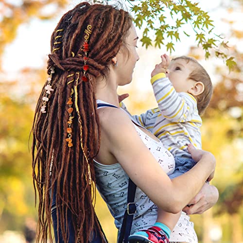 BBTO 12 Pcs Gold Dreadlock Hair Cuffs for Braids Bright Colors