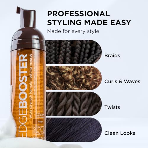 Style Factor EDGE BOOSTER Extra Strength Mousse for Curly Hair 2.5oz