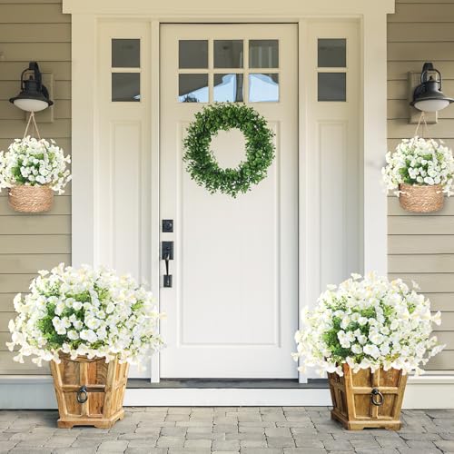 12 Bundles of UV Resistant Faux Morning Glory Flowers for Outdoor Decoration