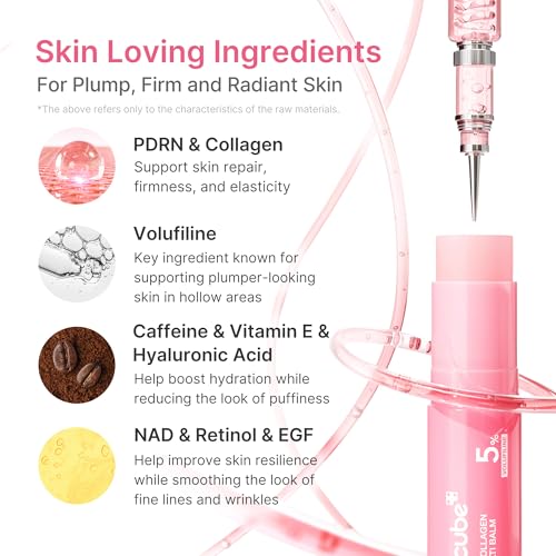 medicube PDRN Pink Collagen Volume Multi Balm Stick | Volufiline, PDRN, NAD, Collagen | Face & Body Balm for Under-Eyes, Neck, Forehead, Smile Lines, Lips | Plumping, Radiance, Line Care | K-Beauty
