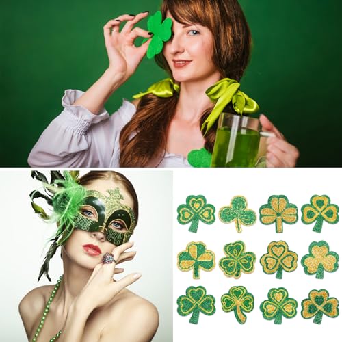 120 Pcs St. Patrick's Day Glitter Shamrock Face & Body Stickers Kids Party Decor