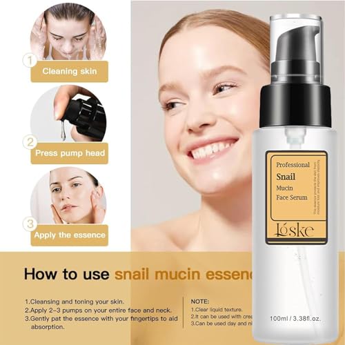 Loske Snail Mucin Serum - Hydrating & Repairing Essence for All Skin Types