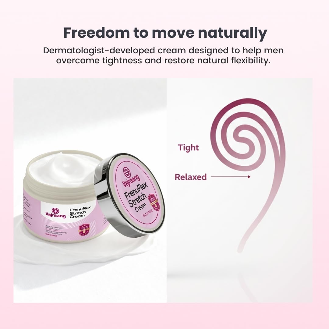 FrenuFlex™ Stretch Cream - Intimate Skin Conditioning Cream for Men | Hydrating, Soothing Formula with Niacinamide & Panthenol - Fragrance-Free