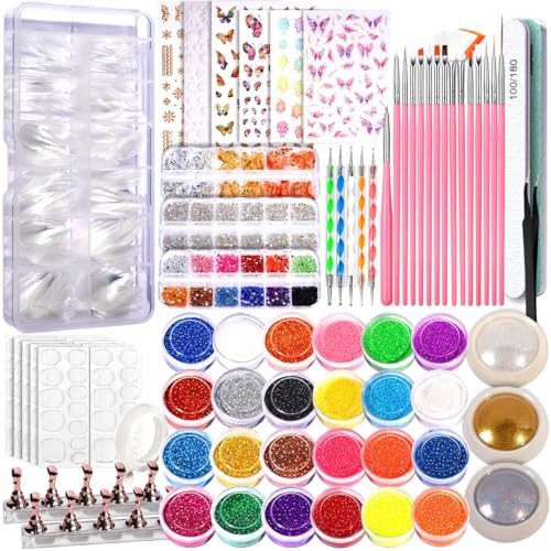Fandamei Acrylic Nail Kit with Tips & Tools for Beginners - DIY Nail Art Set