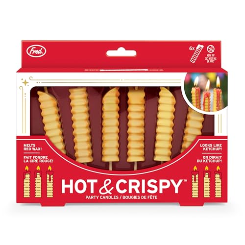Fred & Friends French Fry Birthday Candles - Set of 6 Fun Toppers