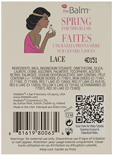 theBalm INSTAIN Lace Blush - Long-Wearing Powder for All Skin Tones