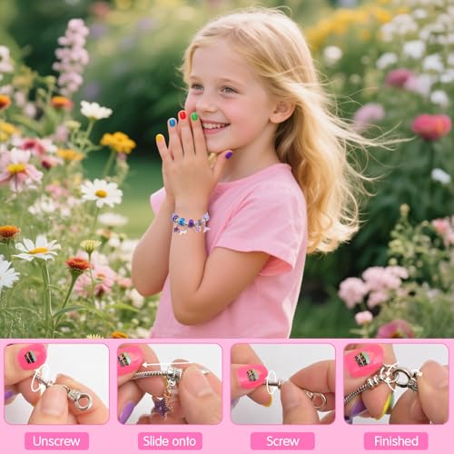 BATTOP Water-Based Kids Nail Polish Set with Dryer & Nail Tips Kit, 6 Colors & Stickers