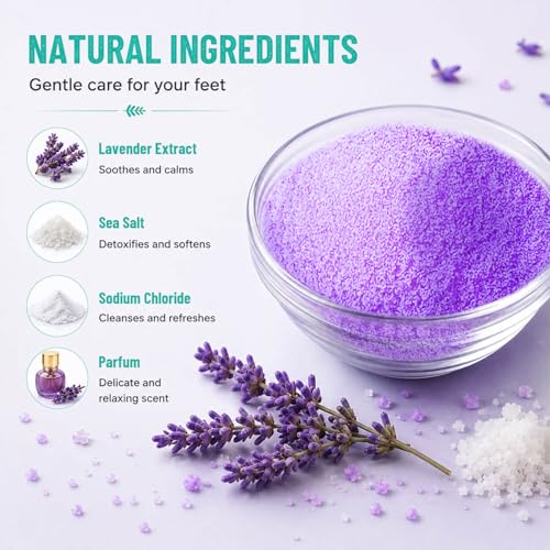 Lavender Foot Soak with Epsom Salt - 12 Pack Pedicure Spa