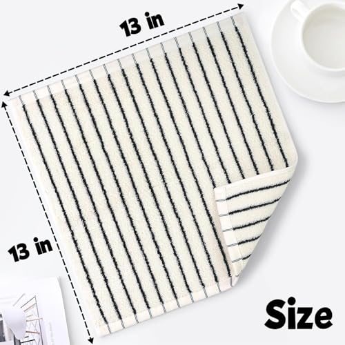 Jacquotha Striped Cotton Washcloths, 13" x 13" - 4 Pack