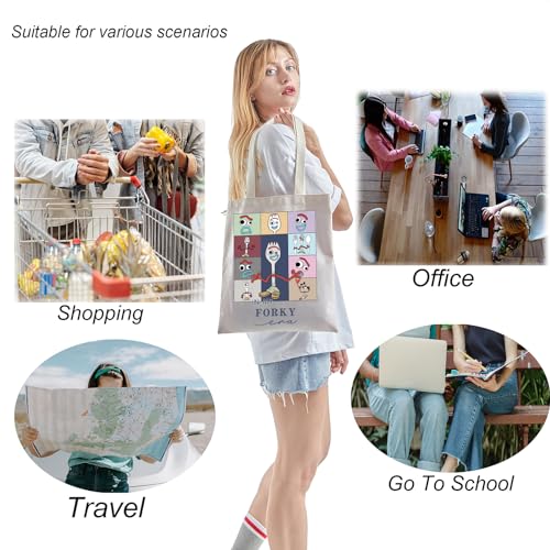 Forky Era Movie Fan Tote Bag - Cartoon Character Canvas Tote