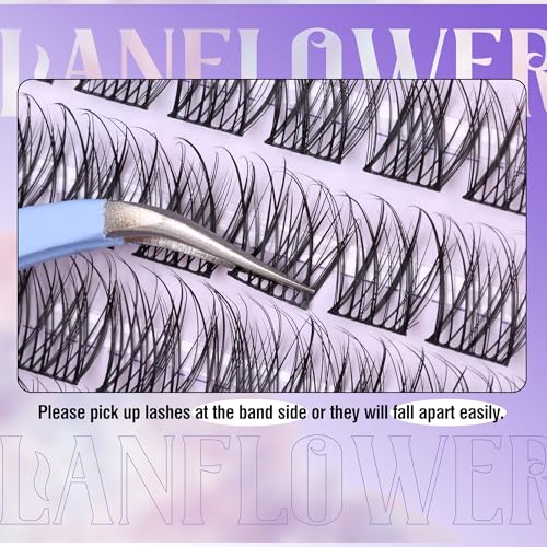 LANFLOWER G Natural Lash Clusters Kit - Wispy C Curved Eyelash Extensions