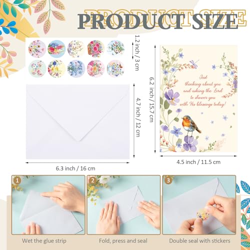 Motiskyy 24 Pack Religious Thinking of You Cards with Envelopes