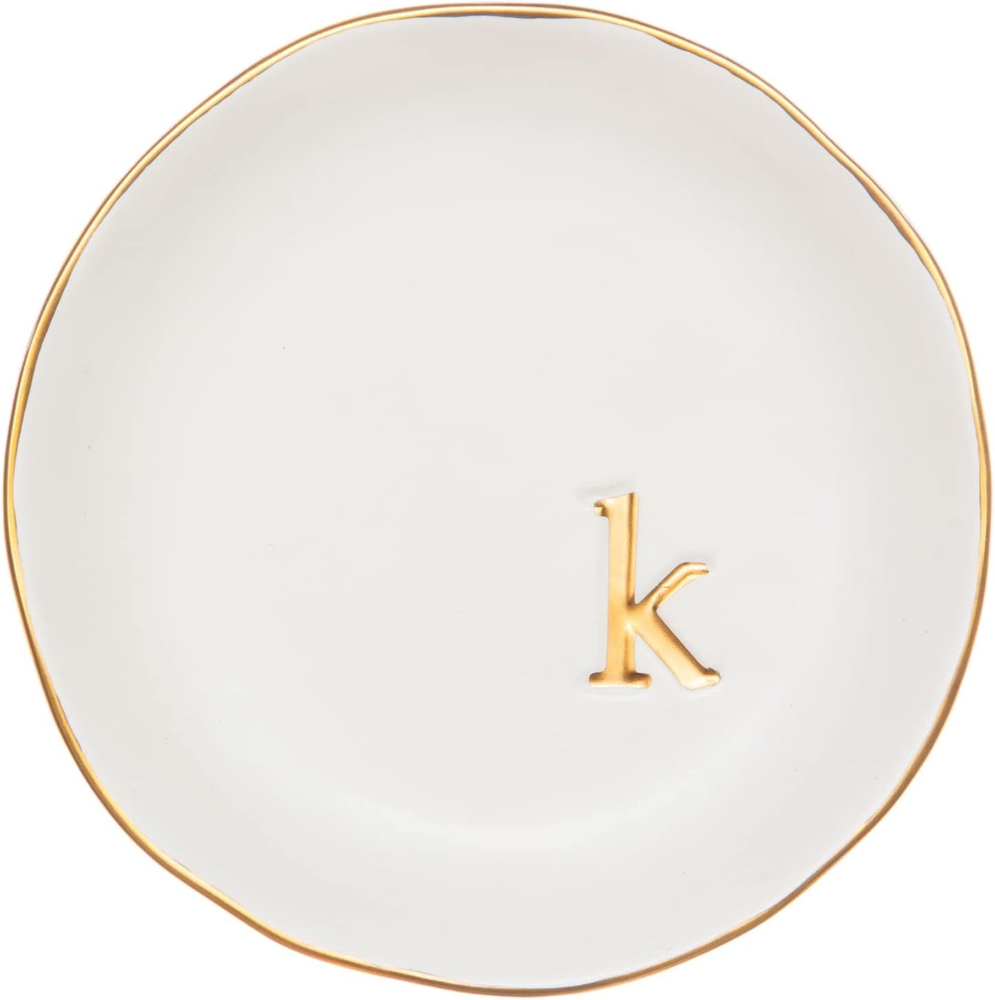 Ceramic Jewelry Tray - Decorative Trinket Dish for Rings, Earrings & Necklaces | 4.75" White Surface