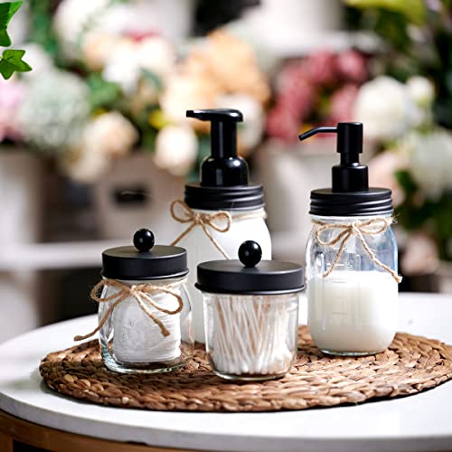 Amolliar Mason Jar Soap Dispenser Pump Lid - Black 2-Pack
