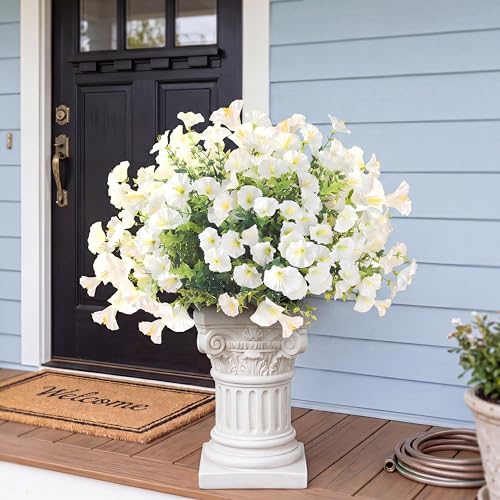 12 Bundles of UV Resistant Faux Morning Glory Flowers for Outdoor Decoration