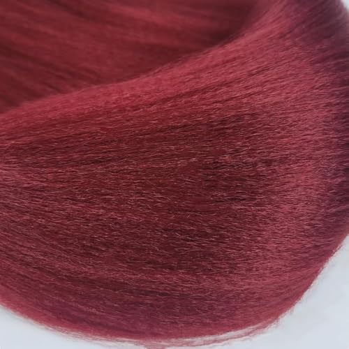 AFNOTE 26 Inch Red Pre Stretched Braiding Hair Extensions for Women